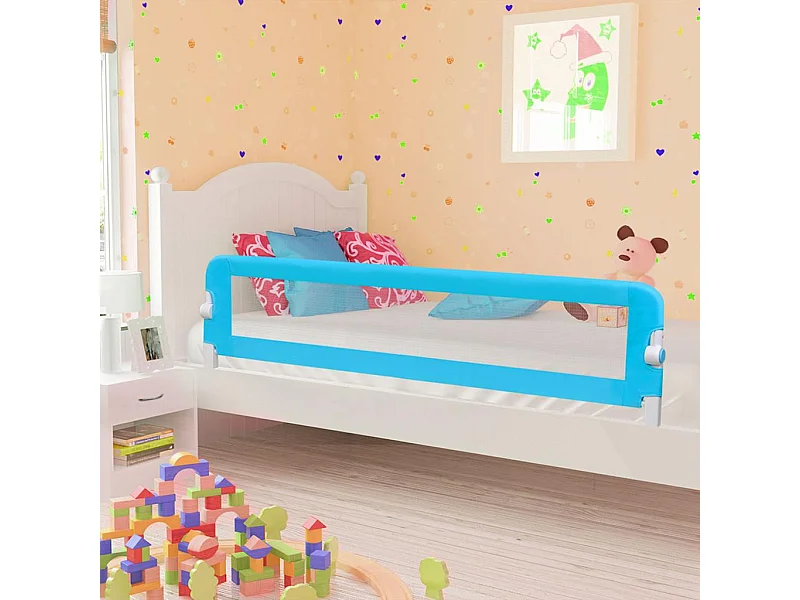 VidaXL Barandilla de seguridad para cama de niño poliéster +18M azul 42x180 cm