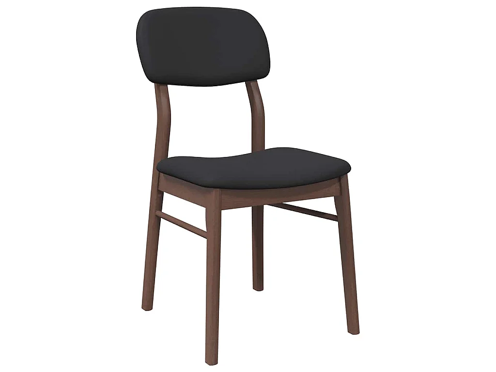 Esszimmerstühle mit Kissen 2 Stk. Braun Massivholz Gummibaum