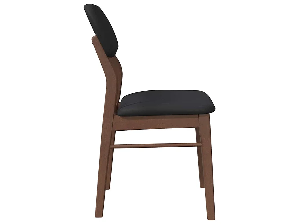 Esszimmerstühle mit Kissen 2 Stk. Braun Massivholz Gummibaum