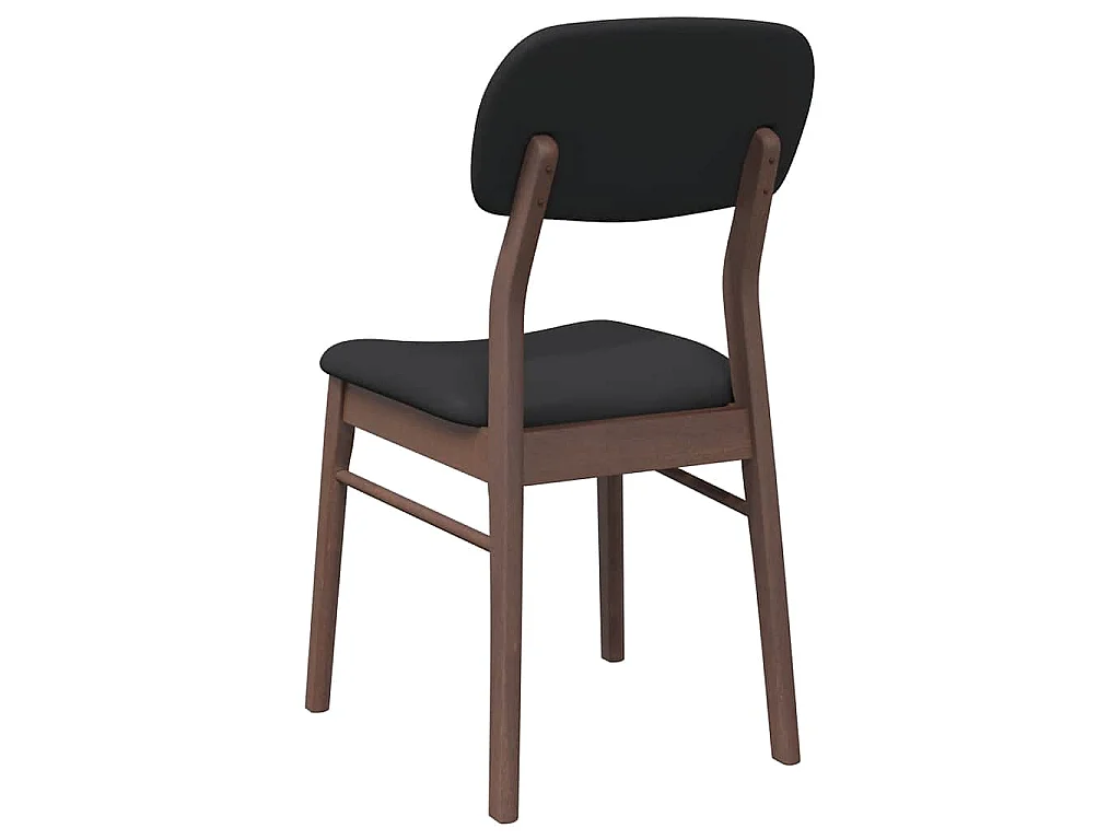 Esszimmerstühle mit Kissen 2 Stk. Braun Massivholz Gummibaum