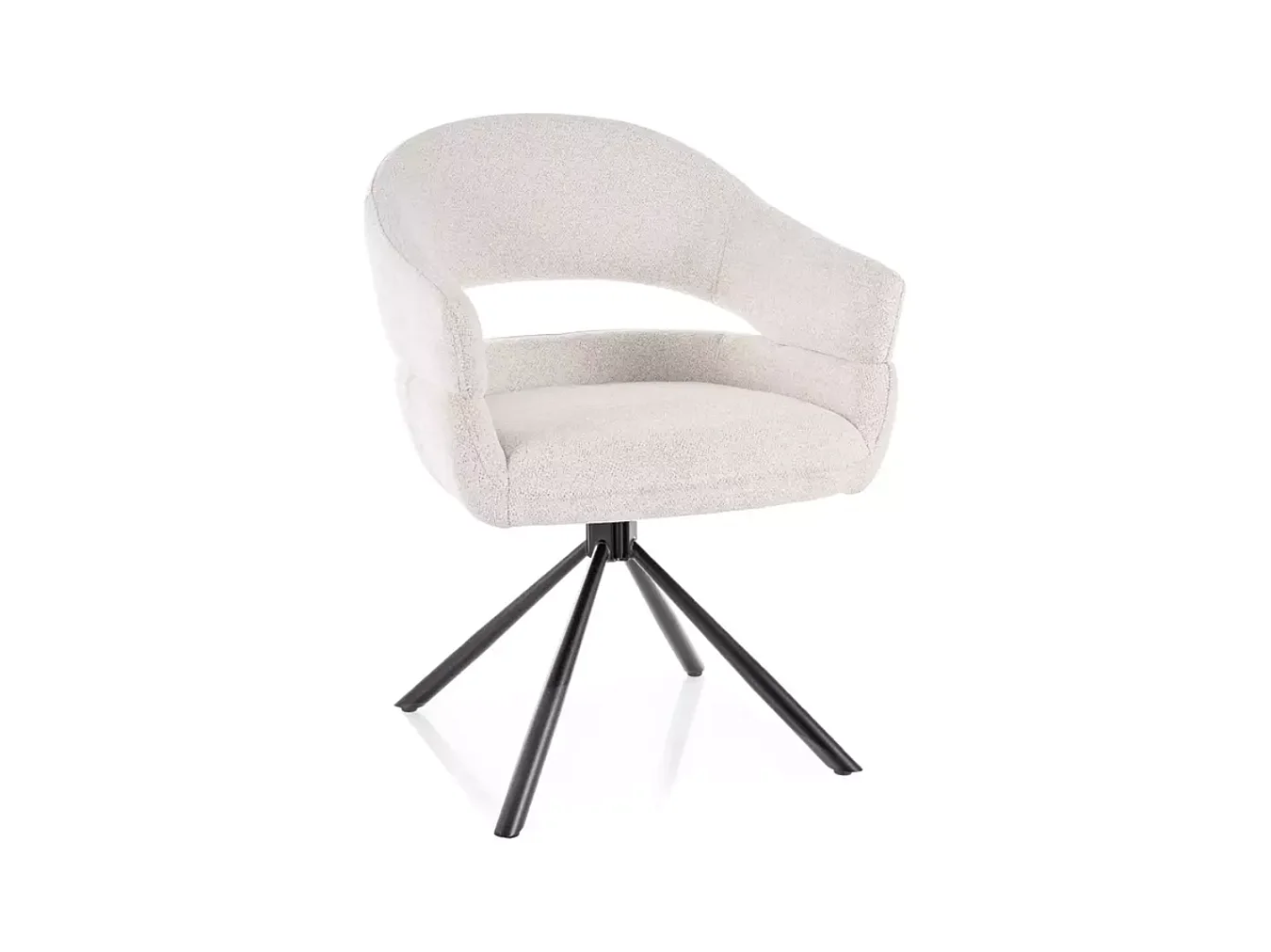 Chaise tissus doux avec accoudoirs design pivotante à 180° beige LAVIN
