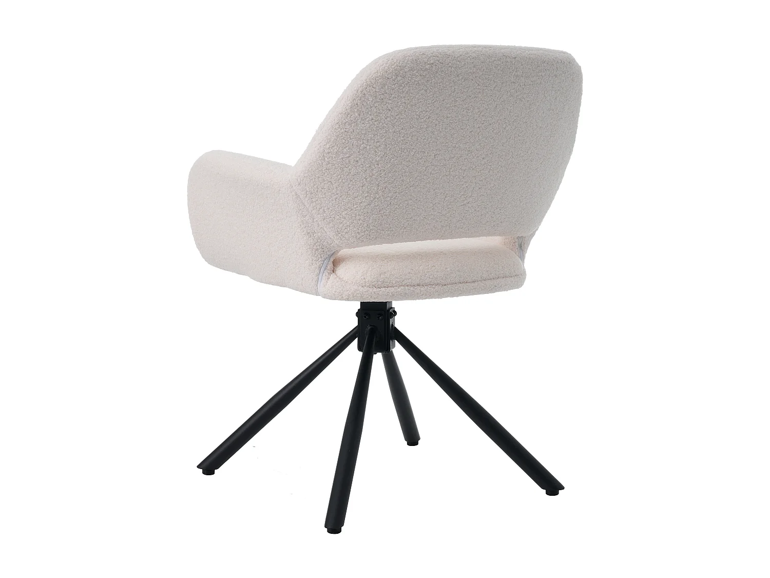 Sedia a sdraio girevole in tessuto Sherpa con divani dal design moderno, bianca, lotto di 4