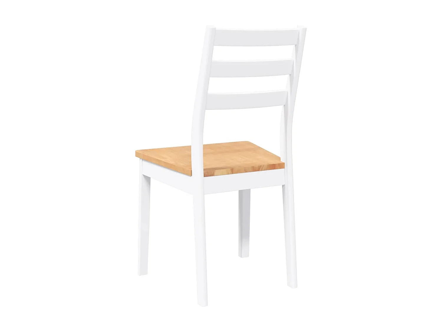 Chaises à manger 2 pcs blanc bois massif caoutchouc