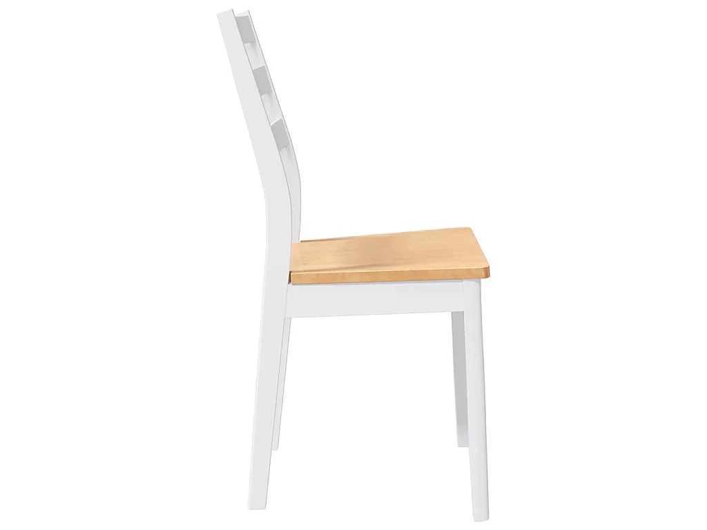 Chaises à manger 2 pcs blanc bois massif caoutchouc