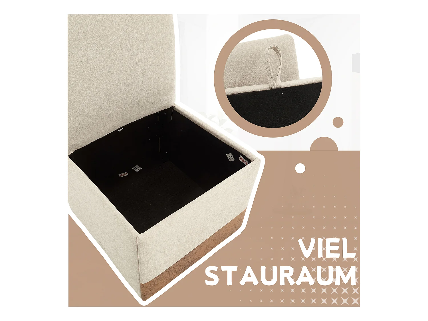 Fauteuil pivotant — Lot de 2 chaises - tissu en lin beige — design carré — polyvalent et pratique