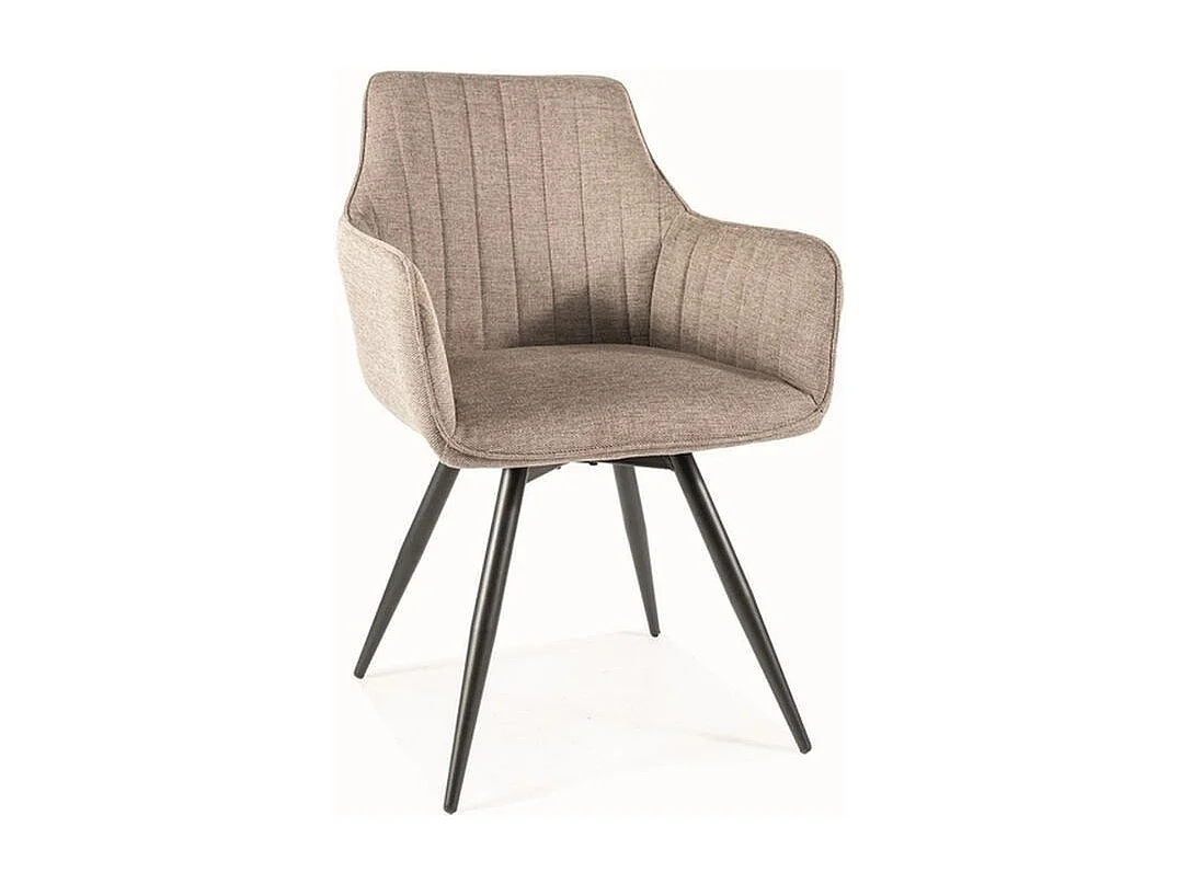 Chaise en tissu beige pivotante à 180° structure noir mat ZYROX