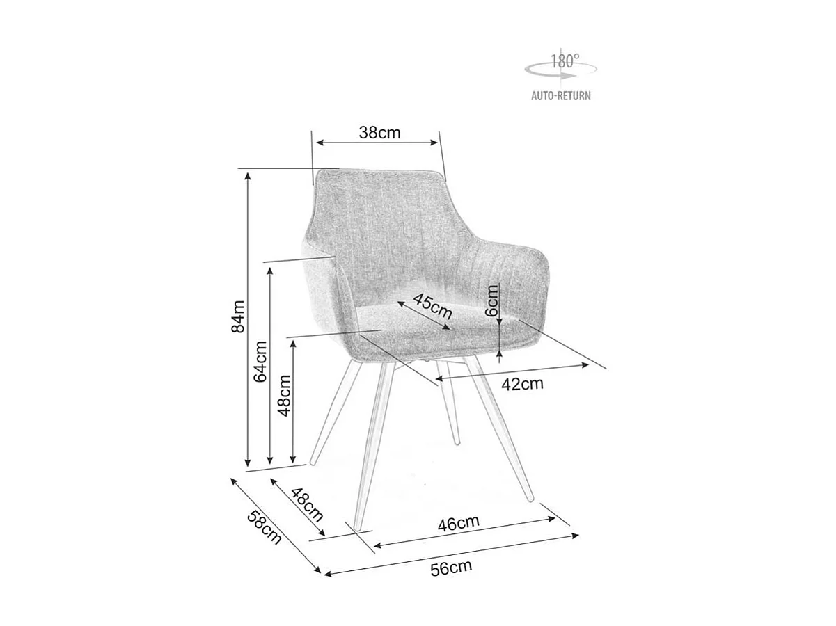 Chaise en tissu beige pivotante à 180° structure noir mat ZYROX