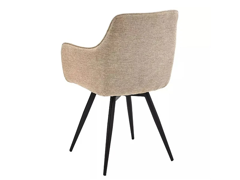 Chaise en tissu beige pivotante à 180° structure noir mat ZYROX