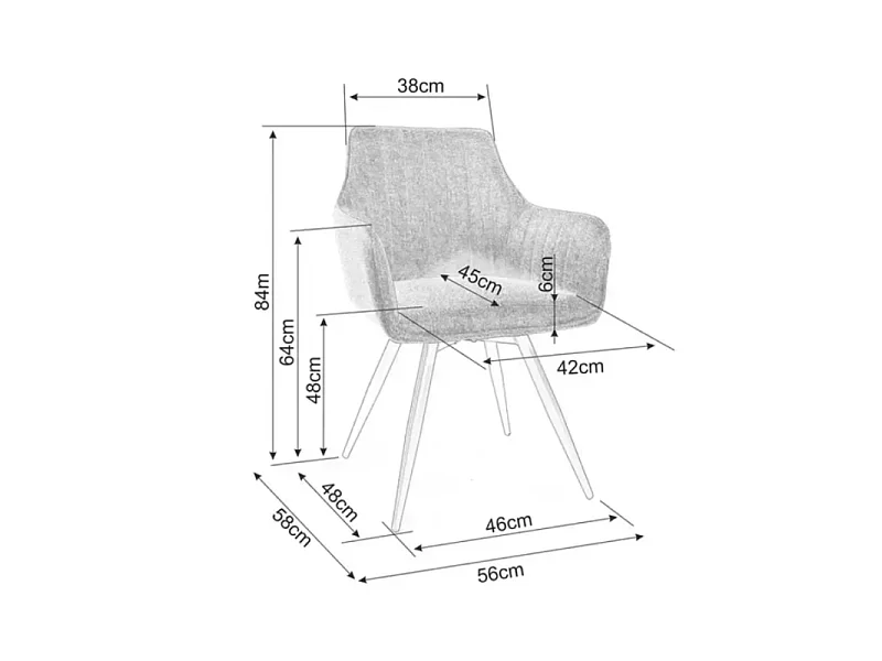 Chaise en tissu beige pivotante à 180° structure noir mat ZYROX