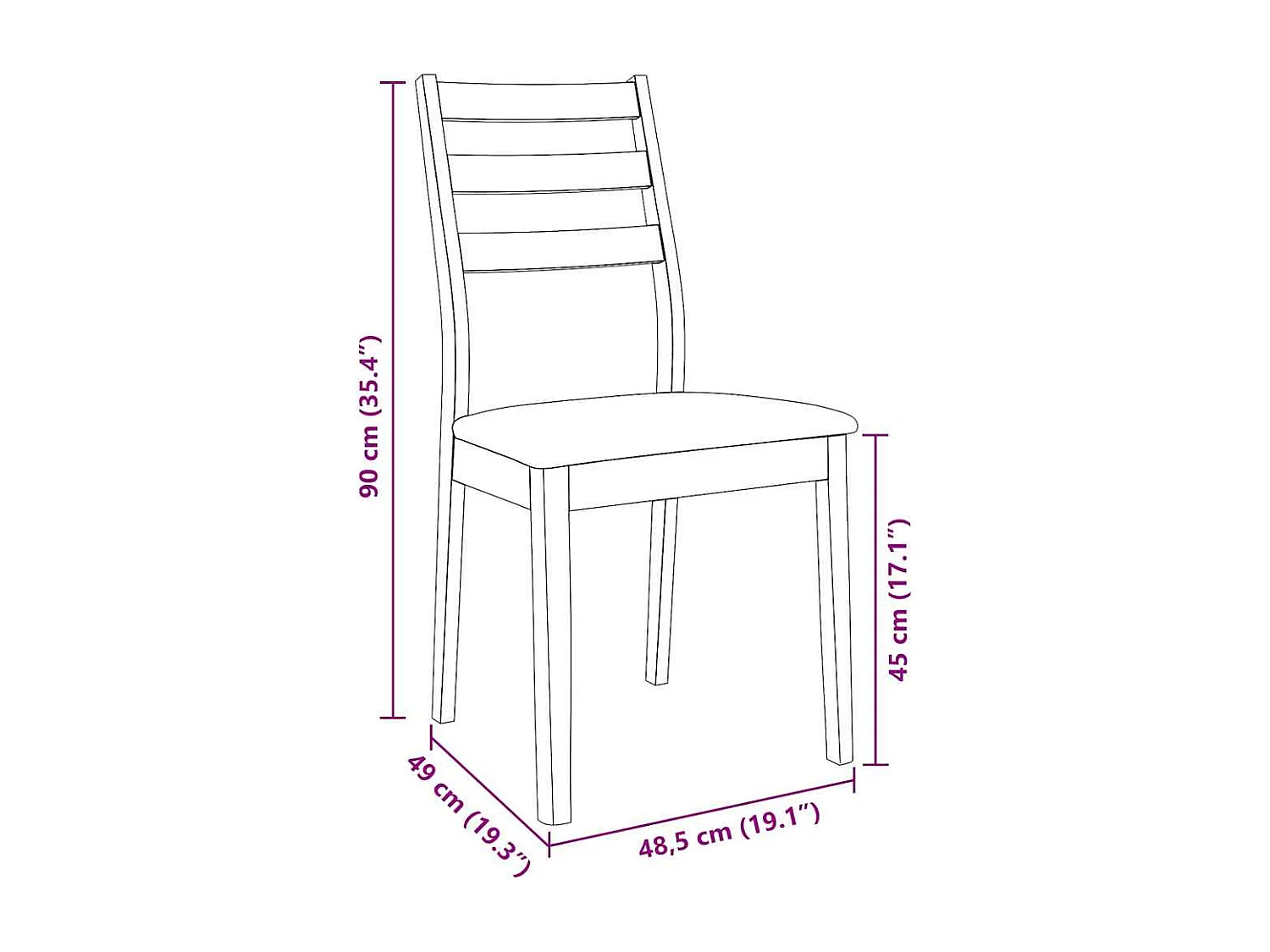 Chaises à manger coussins 2 pcs blanc bois massif caoutchouc