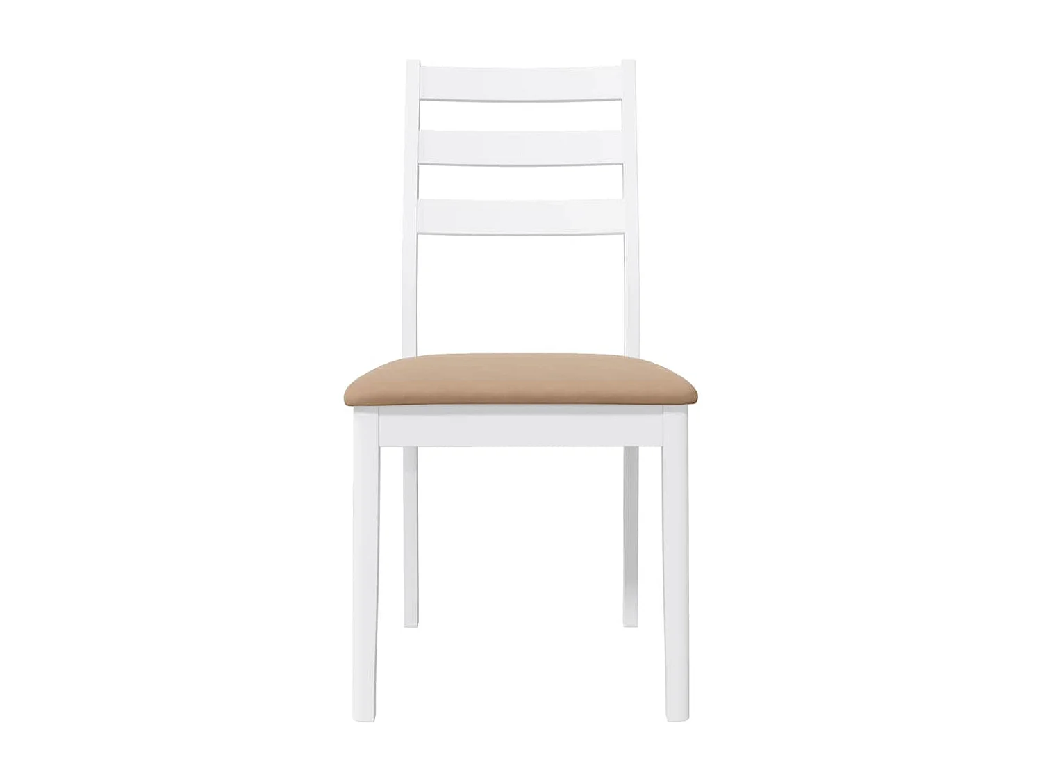 Chaises à manger coussins 2 pcs blanc bois massif caoutchouc