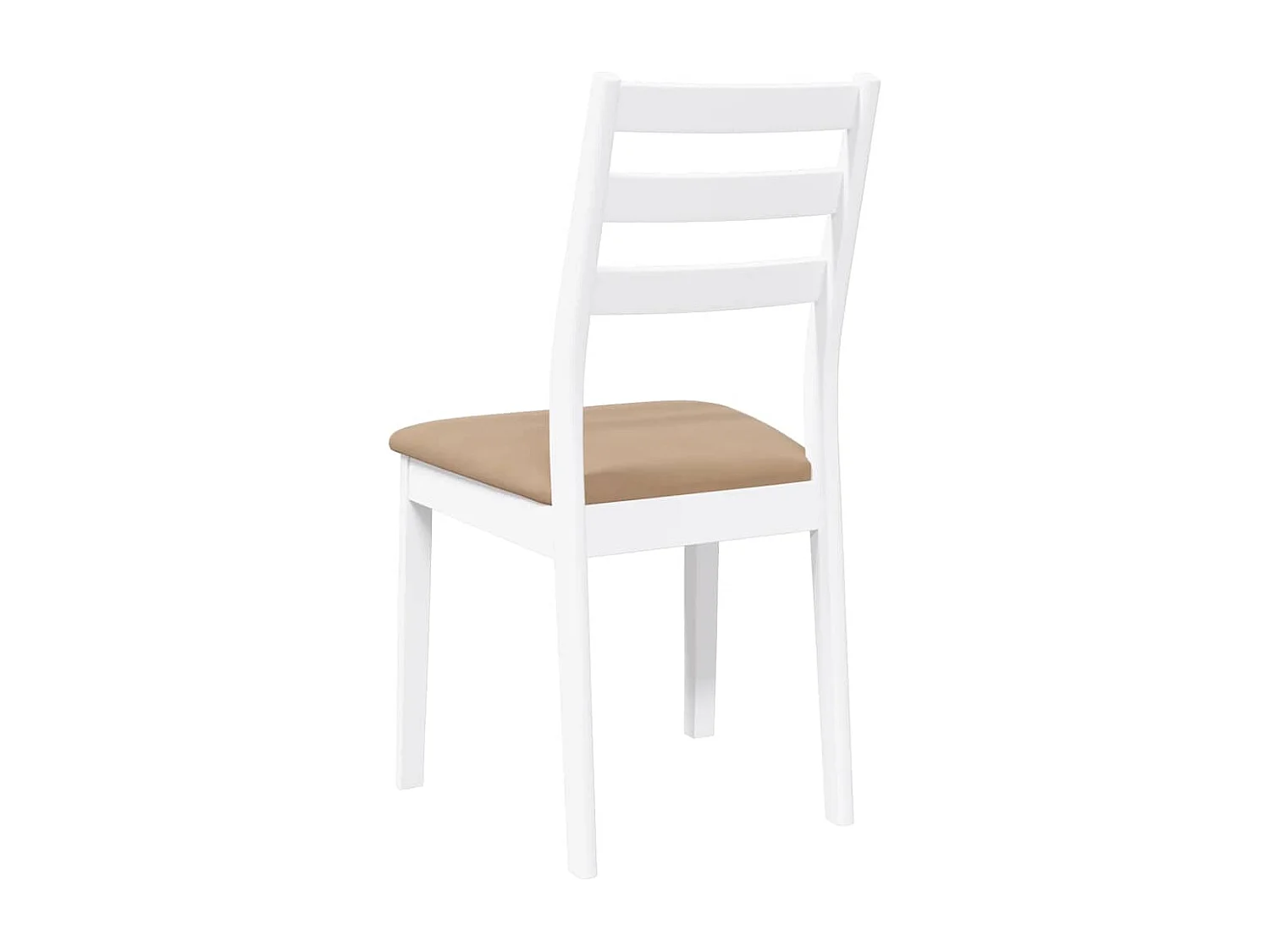 Chaises à manger coussins 2 pcs blanc bois massif caoutchouc