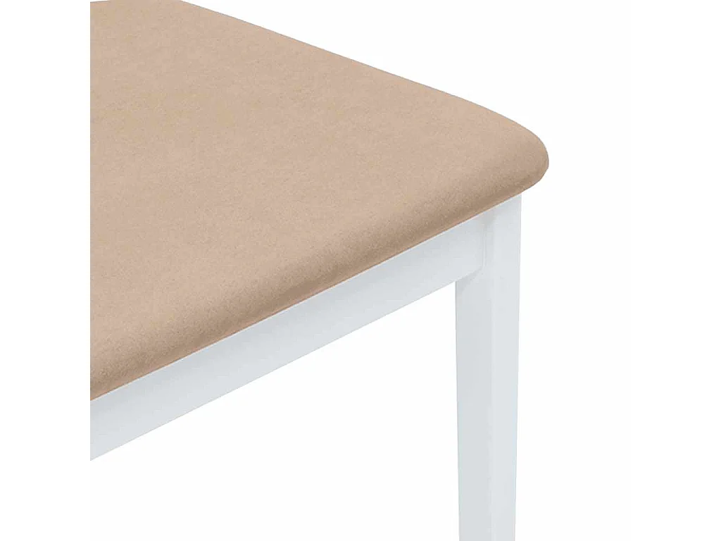 Chaises à manger coussins 2 pcs blanc bois massif caoutchouc