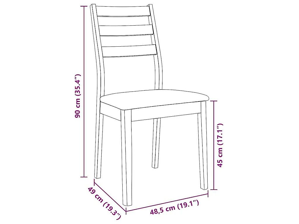 Sedie da Pranzo con Cuscini 2 pz Bianco Legno Massello di Hevea