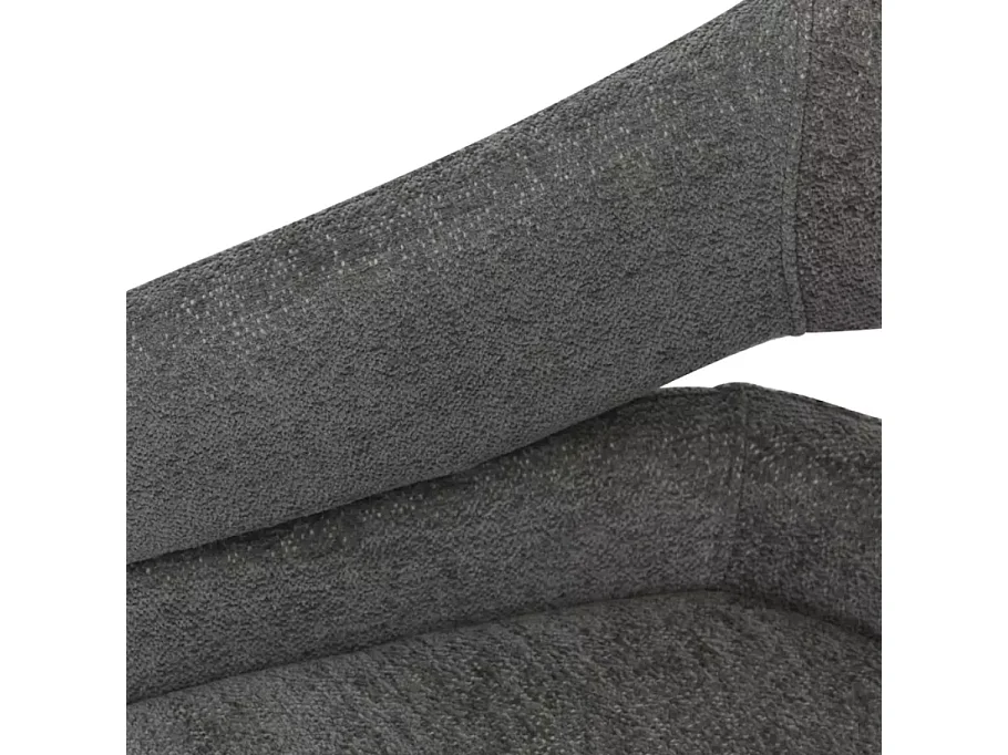 Chaise tissu doux avec accoudoirs design pivotante à 180° gris LAVIN