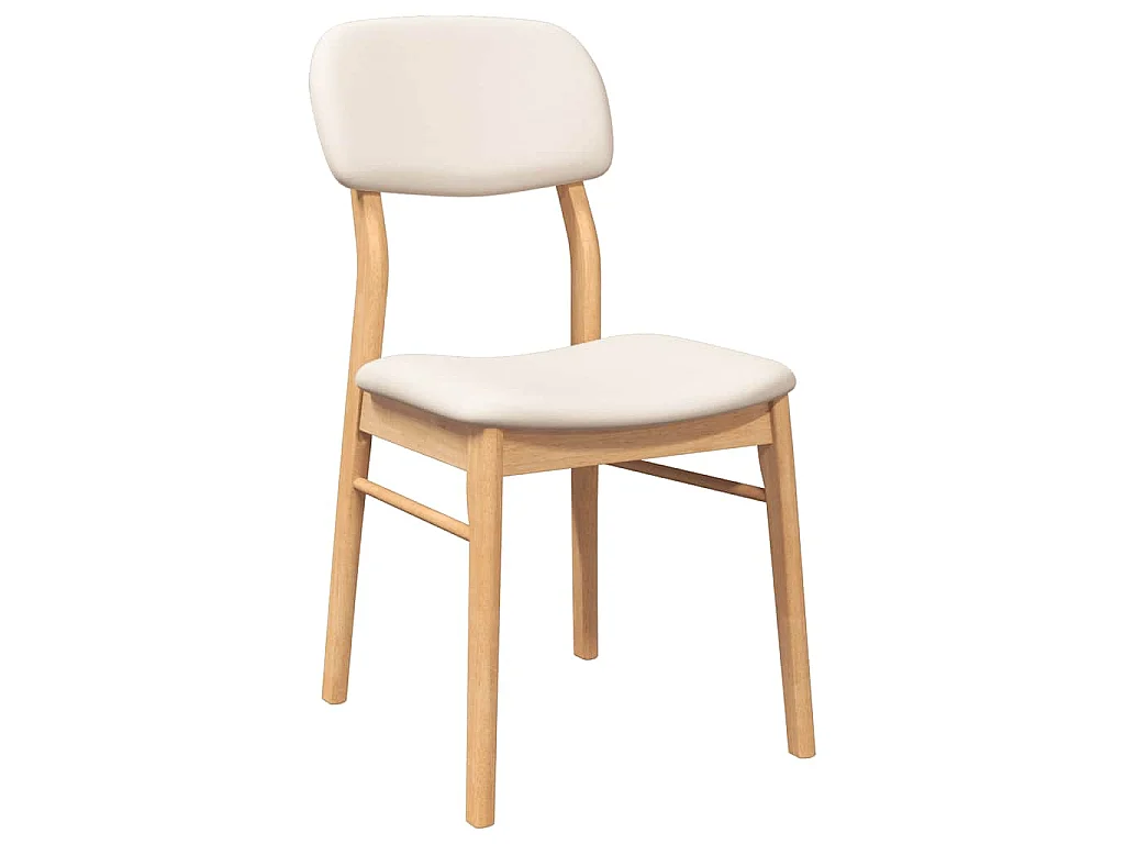 Eetkamerstoelen met kussens 2 st massief hout naturel rubber