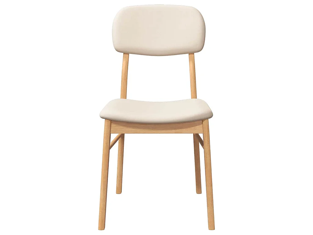 Eetkamerstoelen met kussens 2 st massief hout naturel rubber