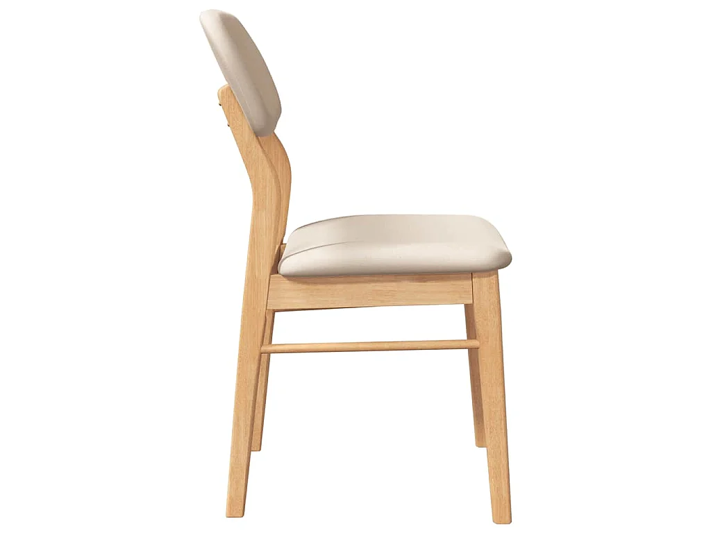 Eetkamerstoelen met kussens 2 st massief hout naturel rubber