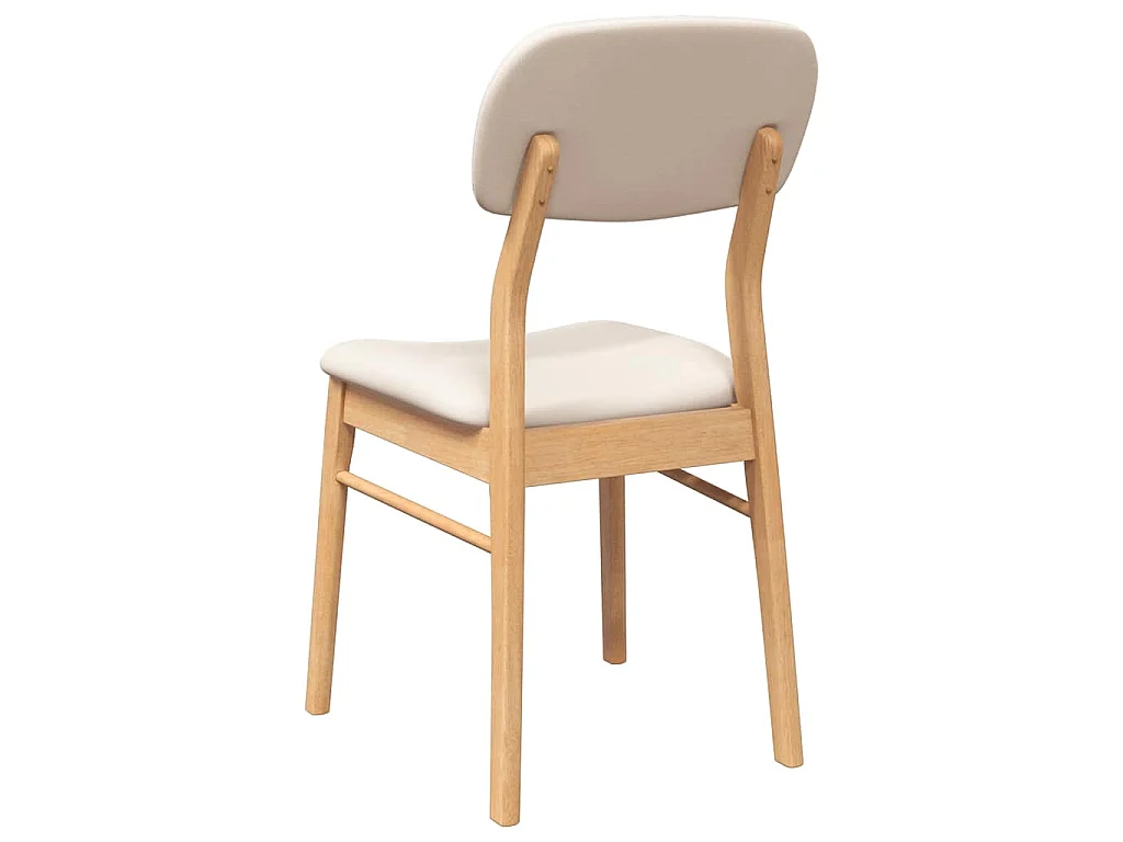 Eetkamerstoelen met kussens 2 st massief hout naturel rubber