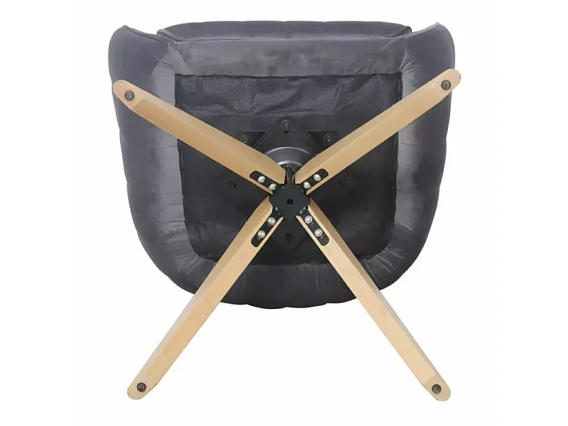 Chaise pivotante en tissu velours gris confortable et structure bois SWOP