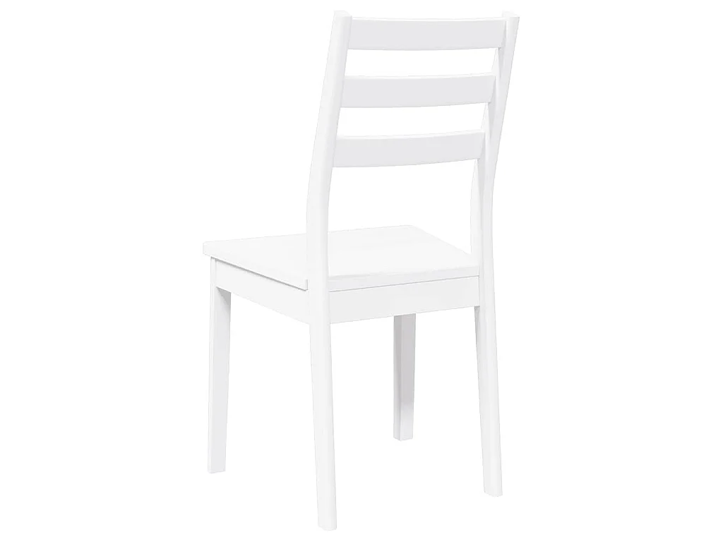 Eetkamerstoelen 2 st massief hout rubber wit