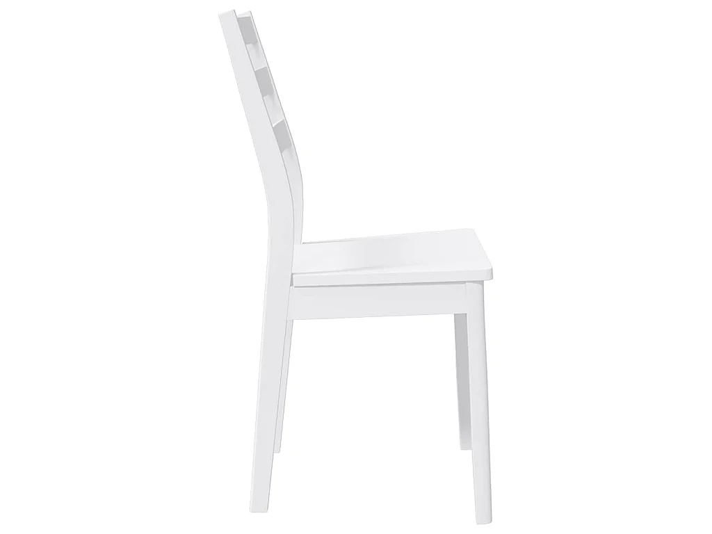 Eetkamerstoelen 2 st massief hout rubber wit