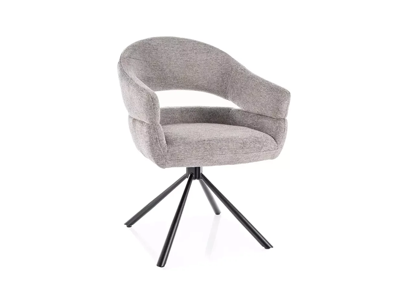 Chaise tissu doux avec accoudoirs design pivotante à 180° gris LAVIN