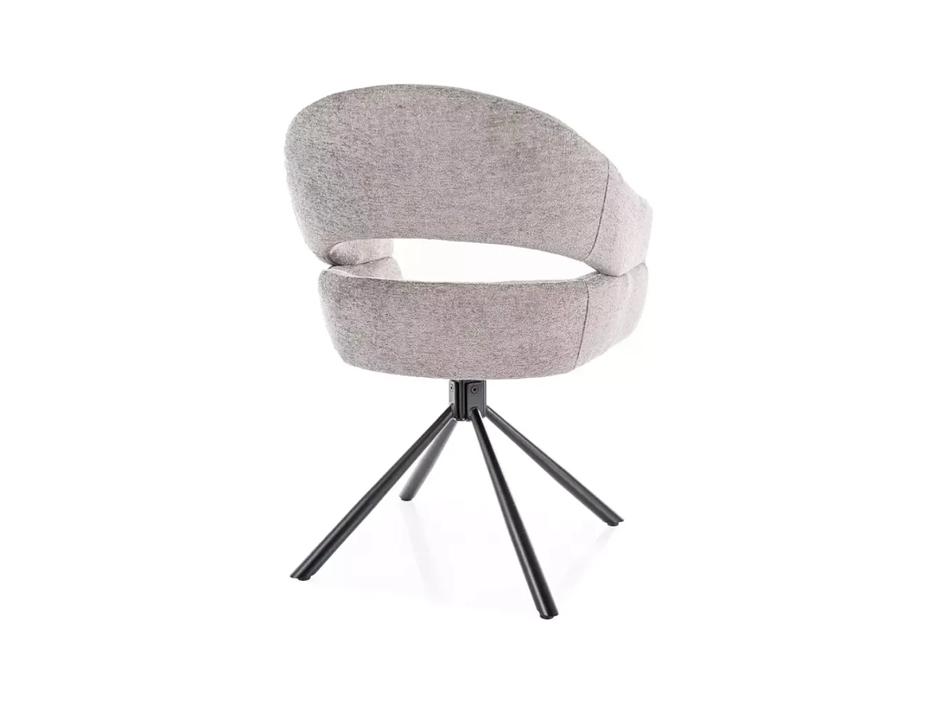 Chaise tissu doux avec accoudoirs design pivotante à 180° gris LAVIN