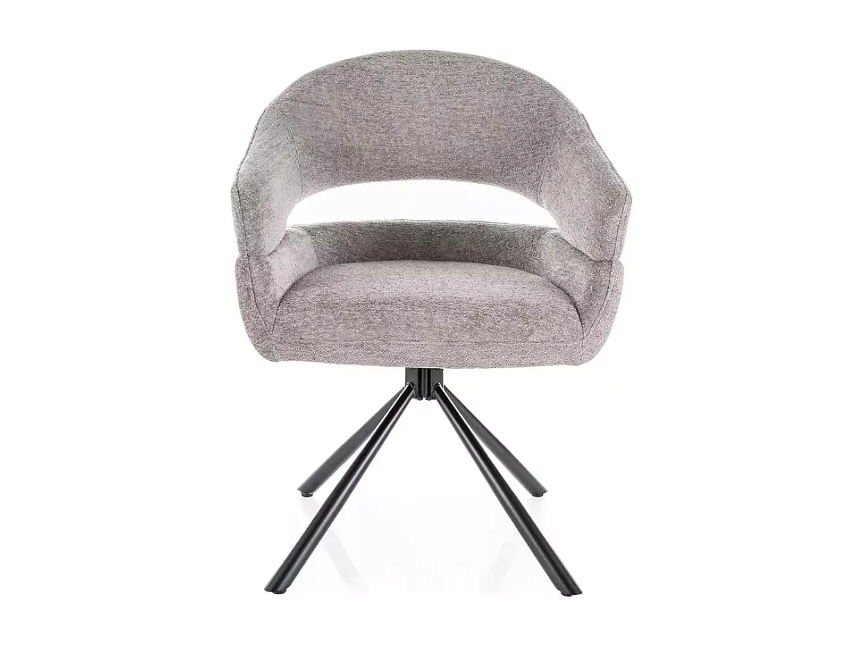 Chaise tissu doux avec accoudoirs design pivotante à 180° gris LAVIN