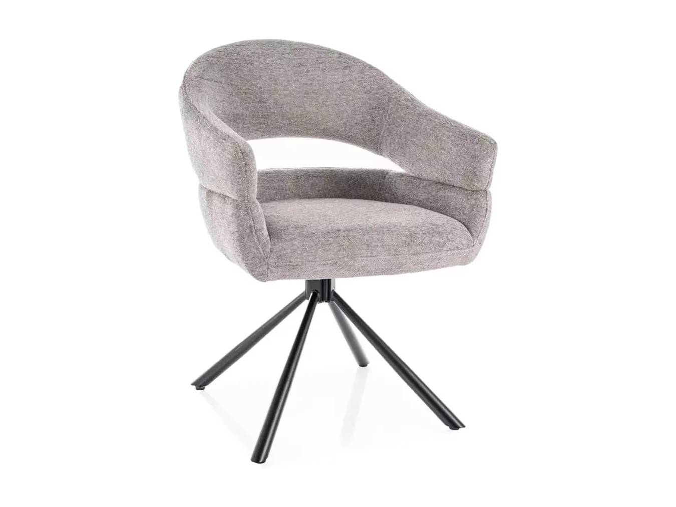 Chaise tissu doux avec accoudoirs design pivotante à 180° gris LAVIN