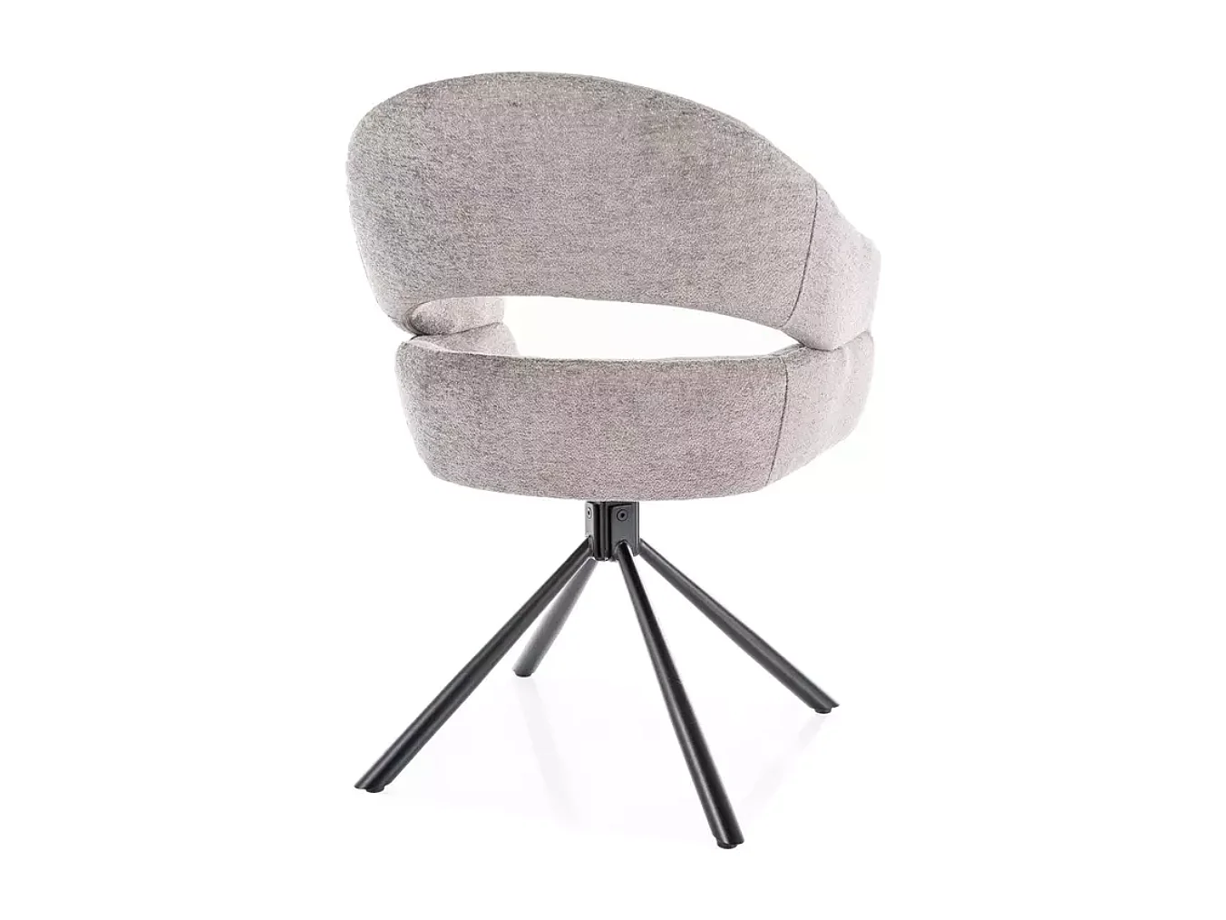 Chaise tissu doux avec accoudoirs design pivotante à 180° gris LAVIN