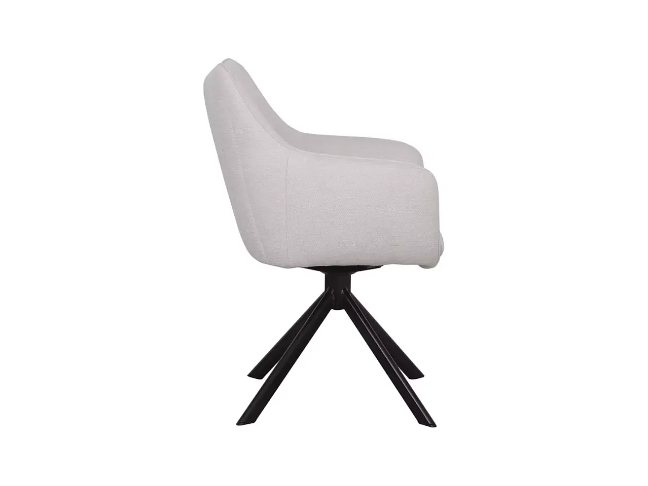 Chaise pivotante en tissu velours beige et structure métal noir mat SWOP
