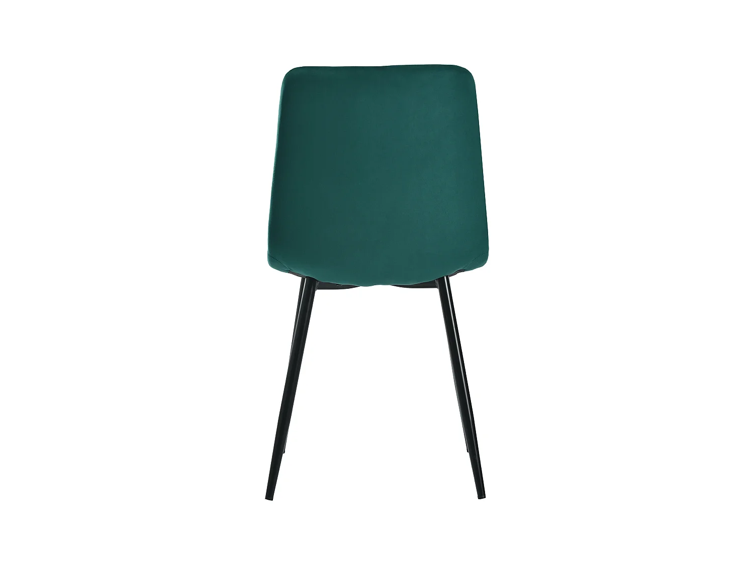 Cadeira de jantar em veludo sarja verde escuro com encosto em metal e design moderno, pernas em metal, 45x40x86 cm