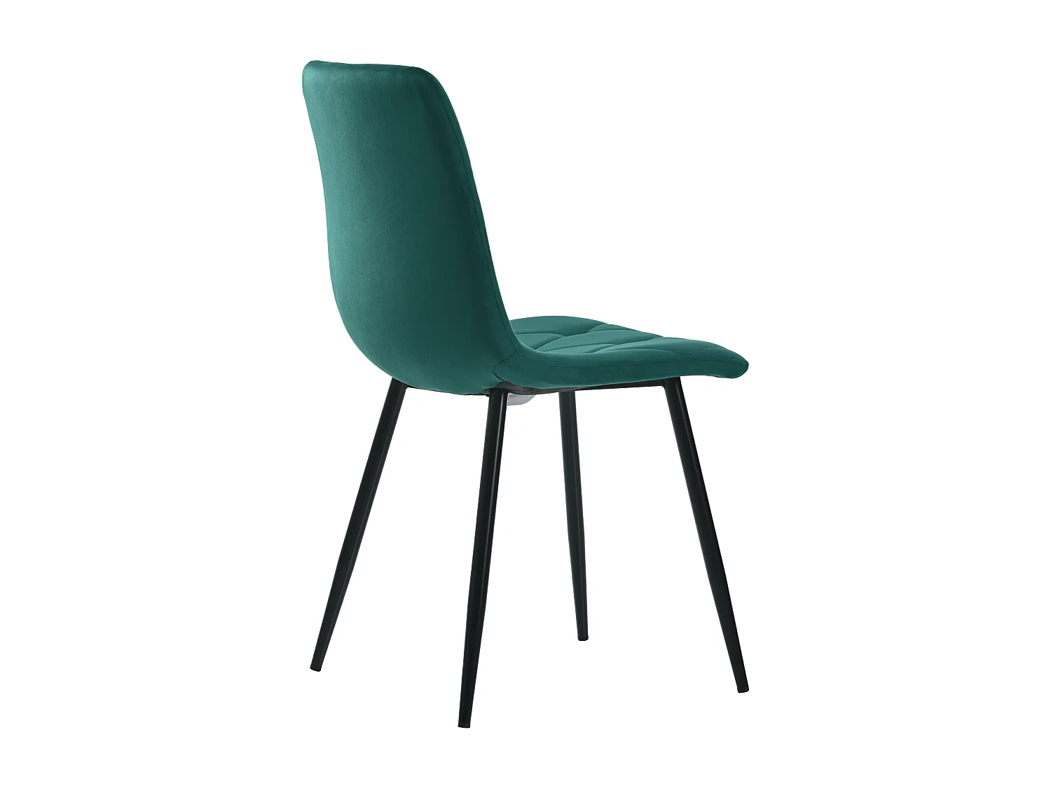 Chaise salle à manger velluto twill verde foncé dossier metallo design moderno pieds metallo 45x40x86 cm