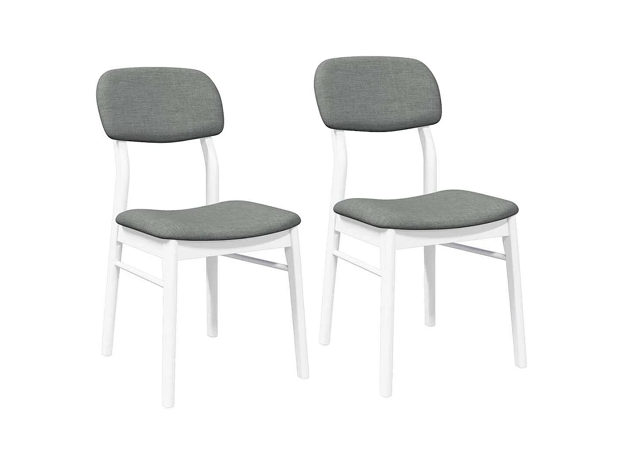 Cadeiras de jantar com almofadões 2 pcs madeira maciça branco