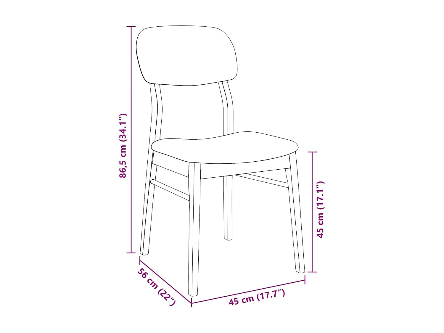 Esszimmerstühle mit Kissen 2 Stk. Weiß Massivholz Gummibaum