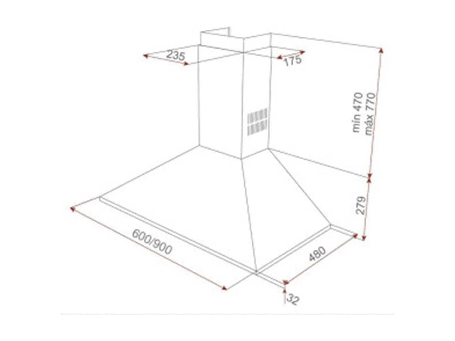 Campana chimenea Teka DBB 70 Negro 70 cm