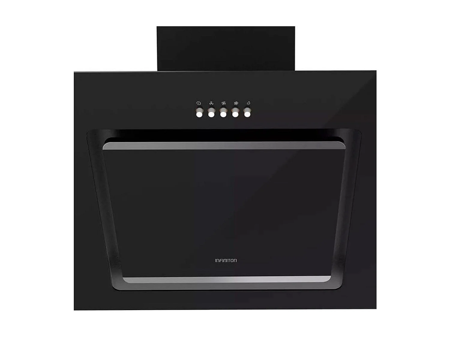 Campana tipo T CMPTRAL-SG60 Infiniton 400m³/h 210W con luz LED cristal negro 39,2x59,7x40 cm