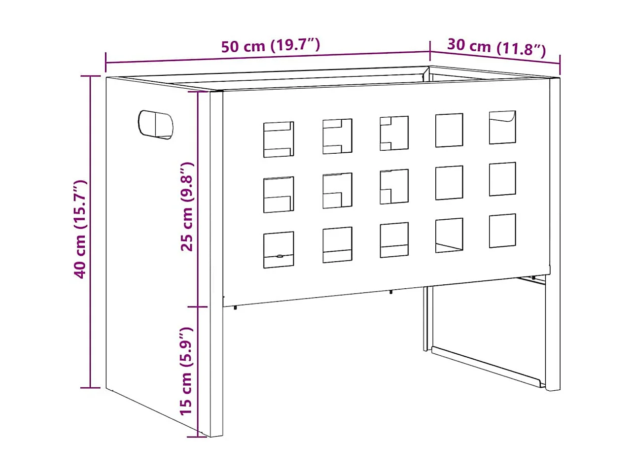 Hoguera Marrón 50 x 30 x 40 cm Acero