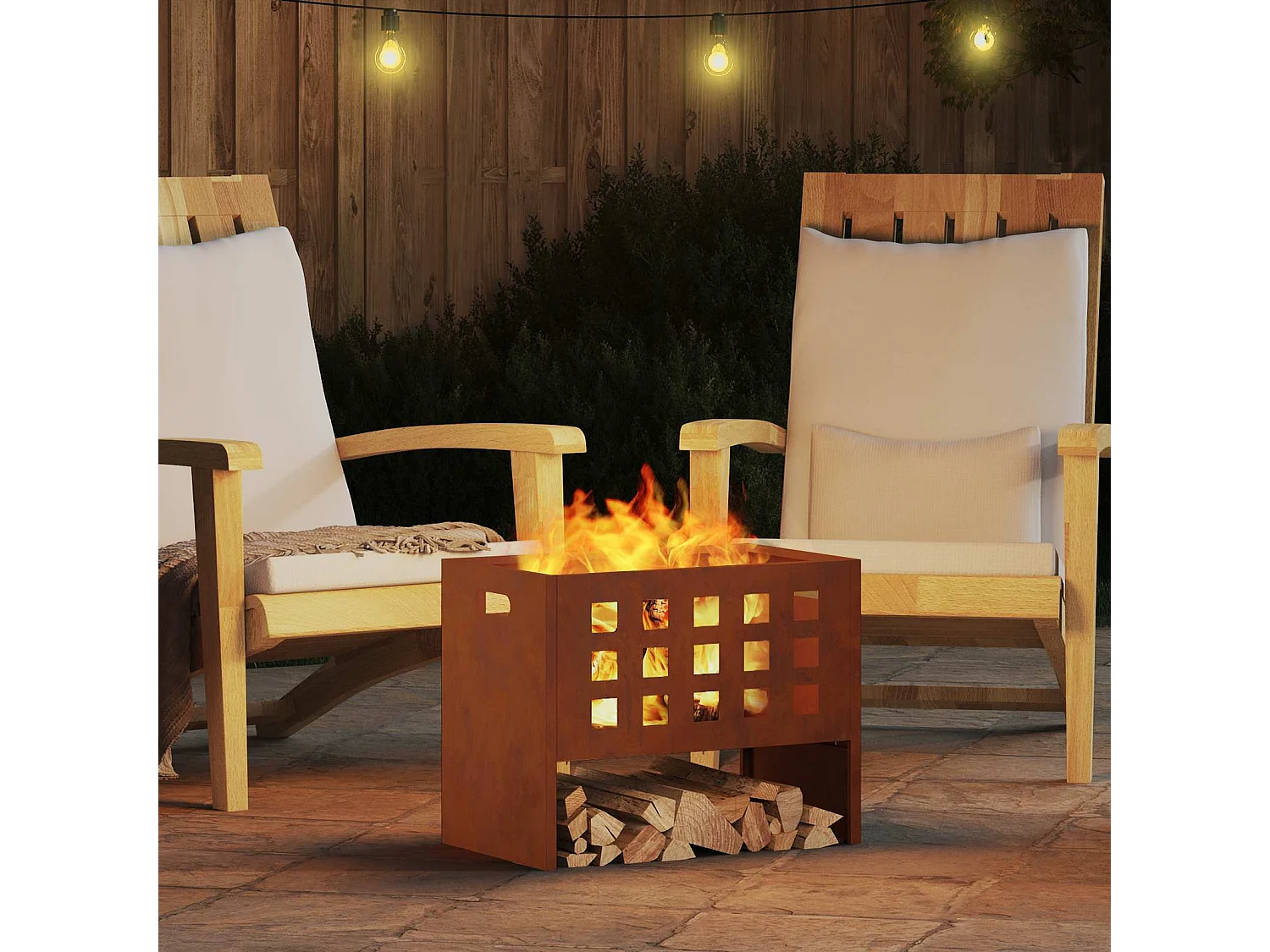 Braise Marron 50 x 30 x 40 cm Acier