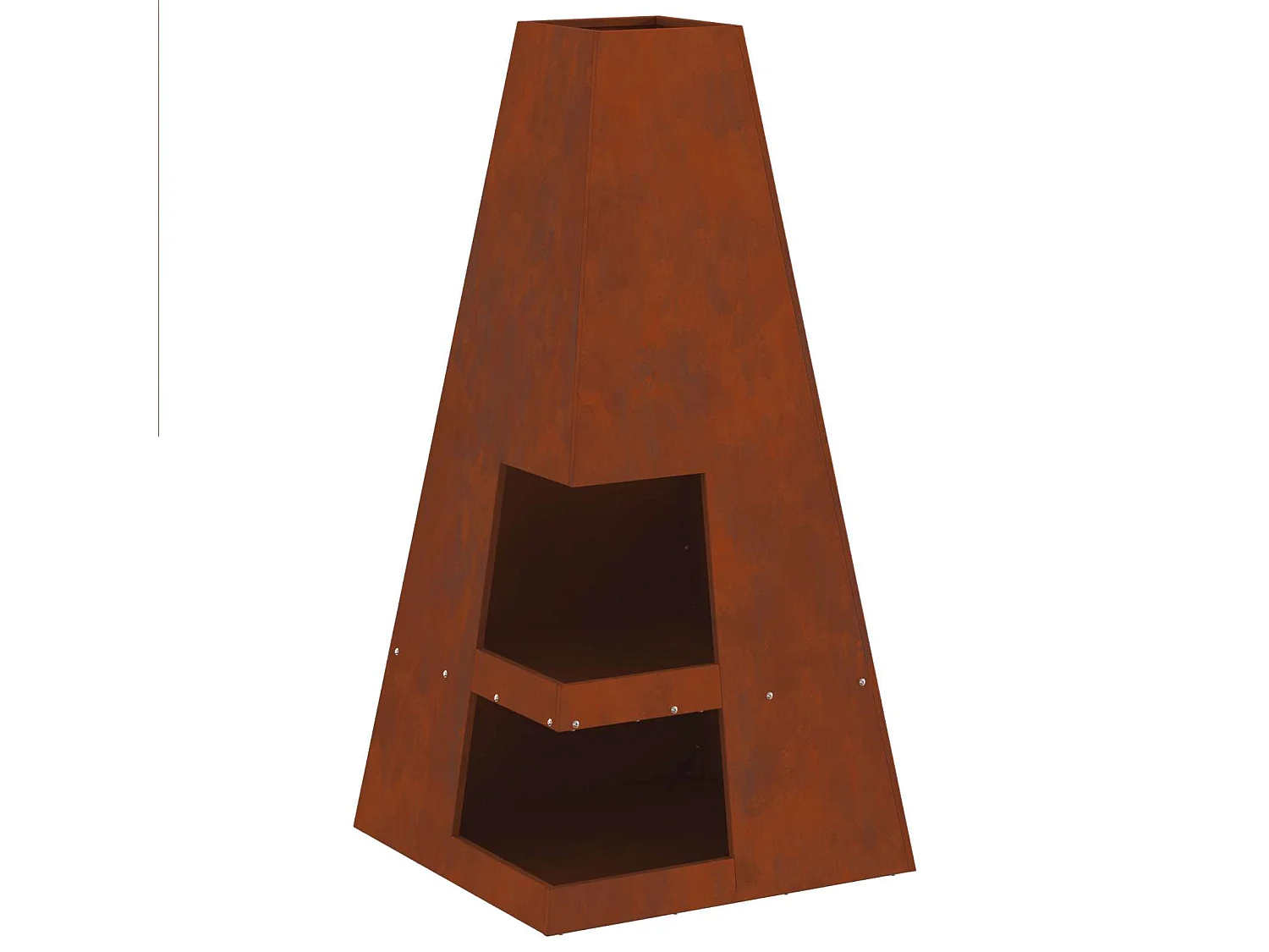 Braise Marron 50 x 50 x 100 cm Acier patiné