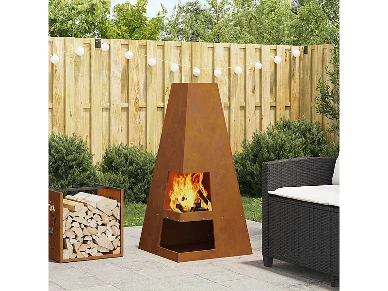 Braise Marron 50 x 50 x 100 cm Acier