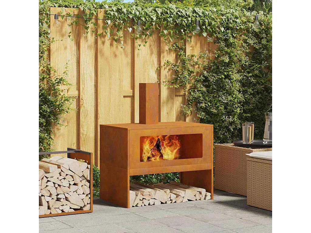 Braise Marron 80 x 50 x 96 cm Acier