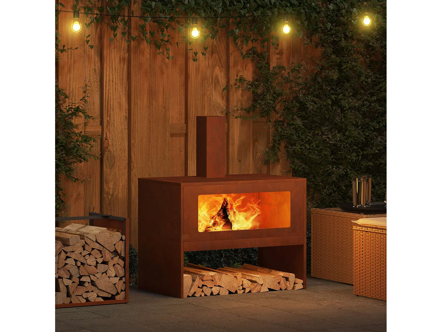 Hoguera Marrón 80 x 50 x 96 cm Acero autopatinable