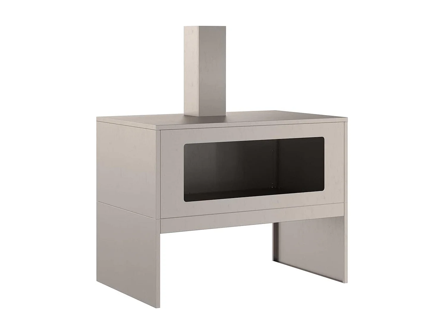 Braise Marron 80 x 50 x 96 cm Acier patiné