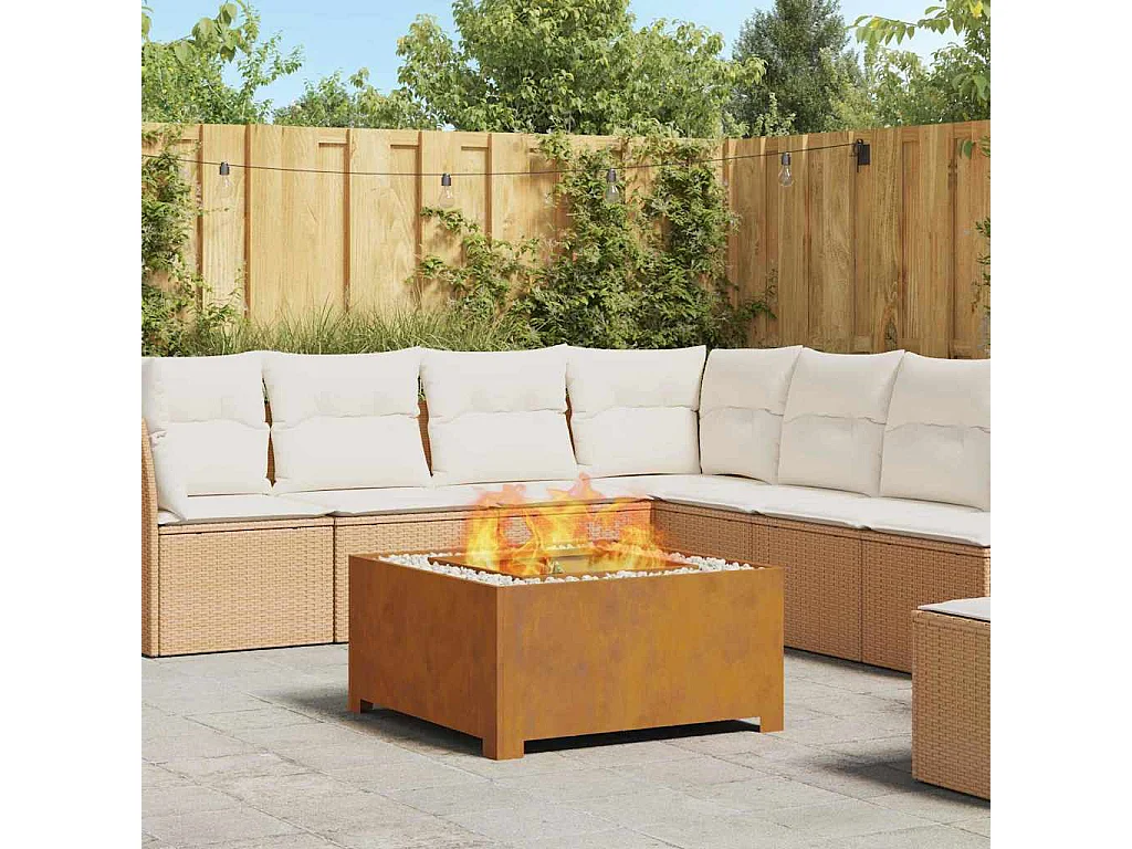 Braise Marron 80 x 80 x 40 cm Acier résistant aux intempéries