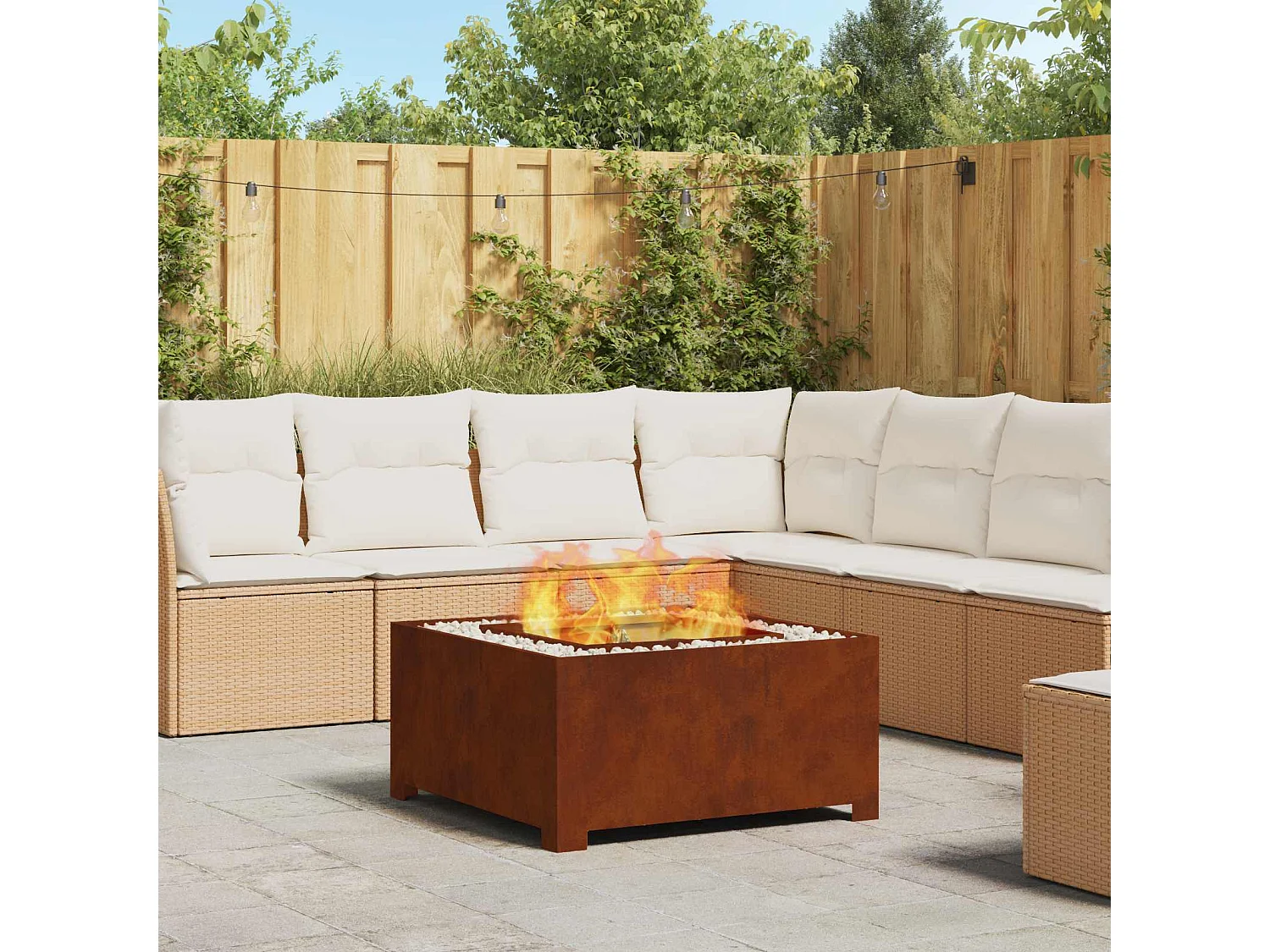 Foyer de cheminée Marron 80 x 80 x 40 cm Acier patiné