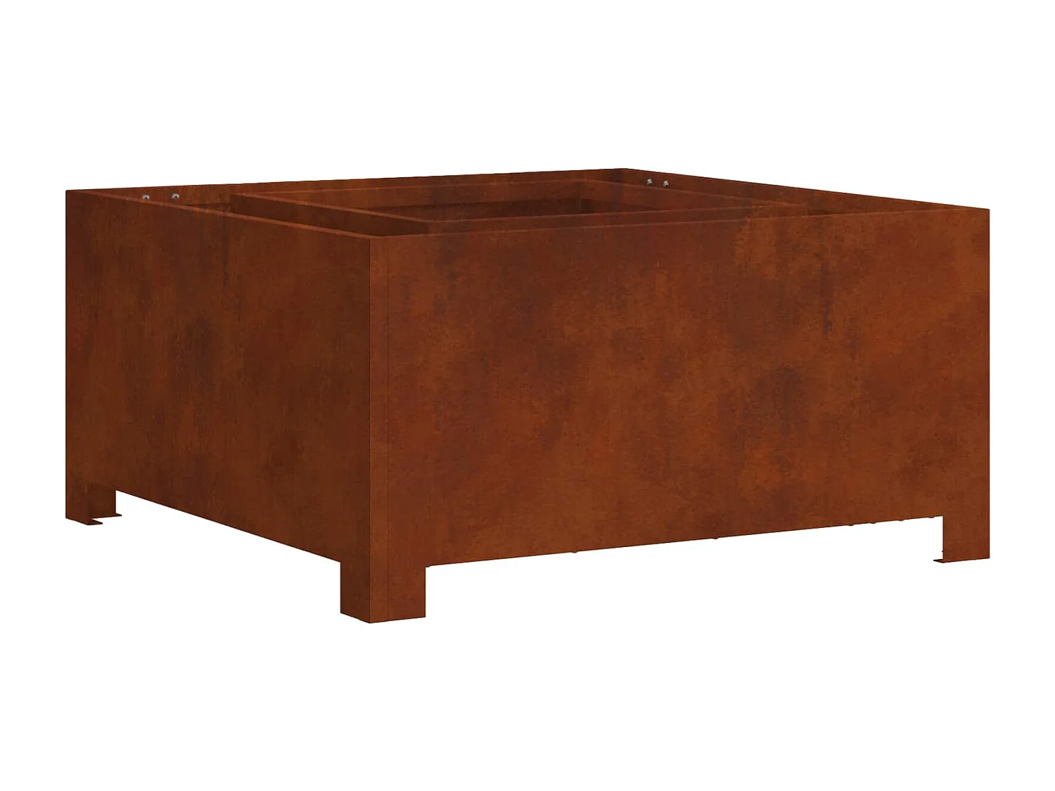 Foyer de cheminée Marron 80 x 80 x 40 cm Acier patiné