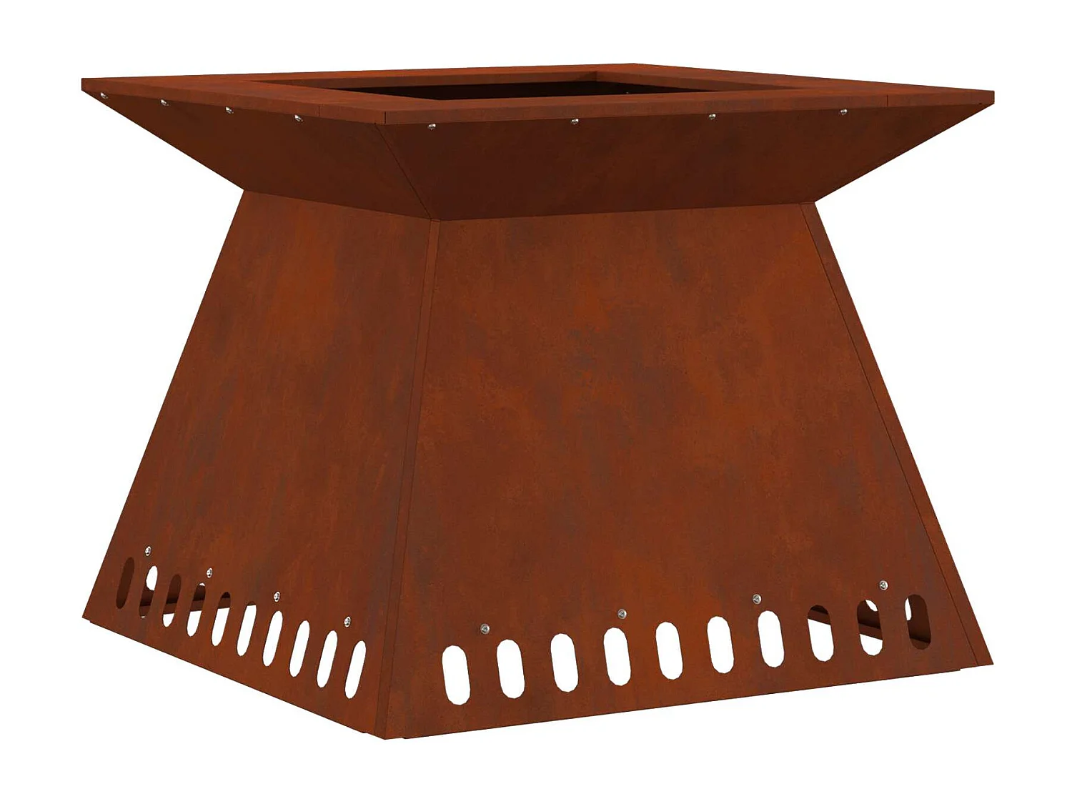 Foyer de cheminée Marron 60 x 60 x 50 cm Acier patiné