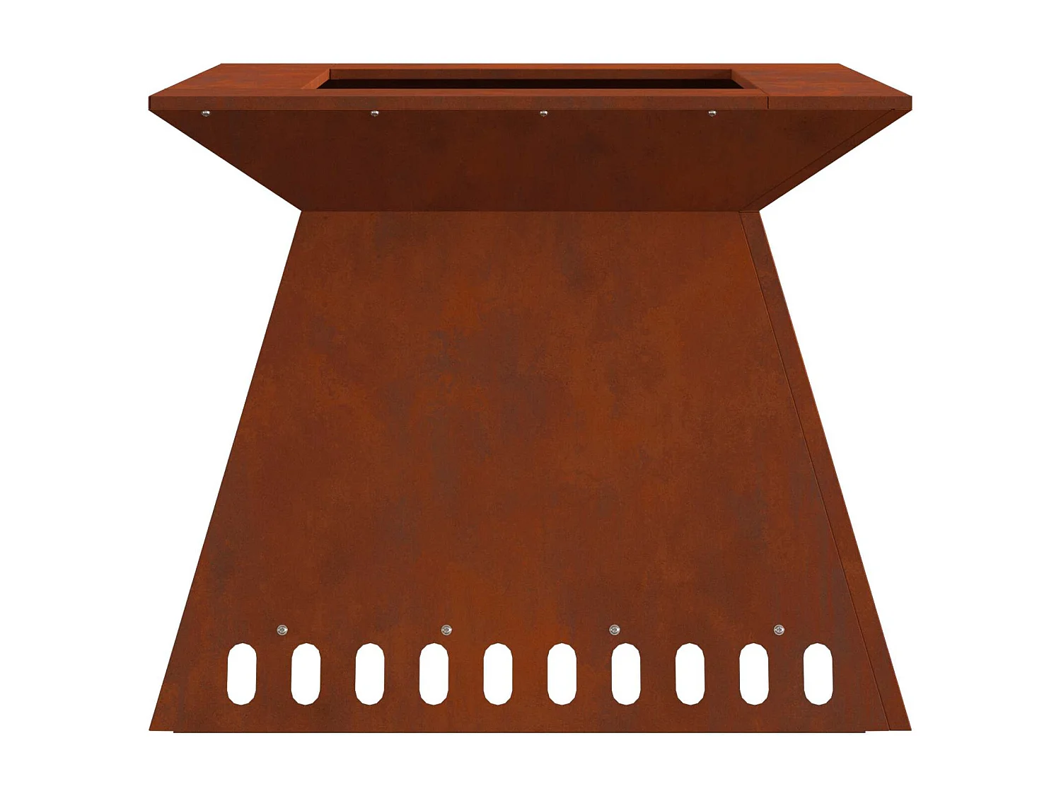 Foyer de cheminée Marron 60 x 60 x 50 cm Acier patiné